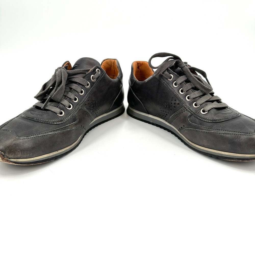 Magnanni Cristian Calf Skin Leather Sneakers Dark Grey Lace Up Shoes Men's 8.5 M - Picture 11 of 11